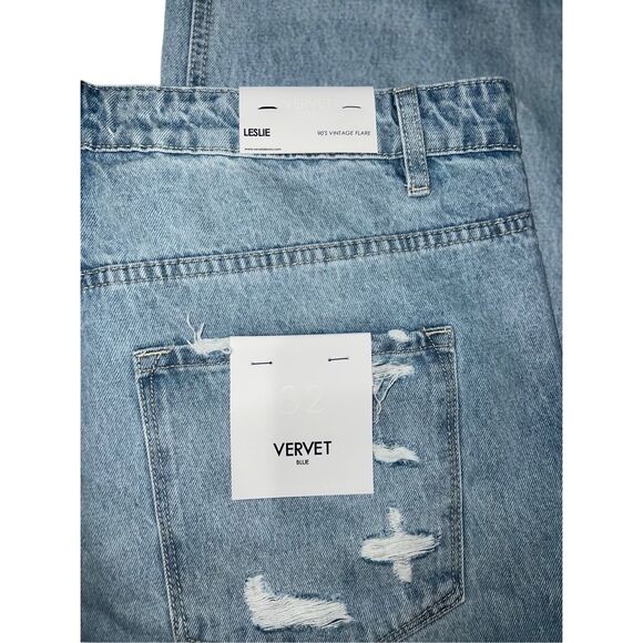 Vervet Leslie Jeans Size 14 32 Distressed 90s Style Vintage High Rise Denim New - Picture 14 of 14